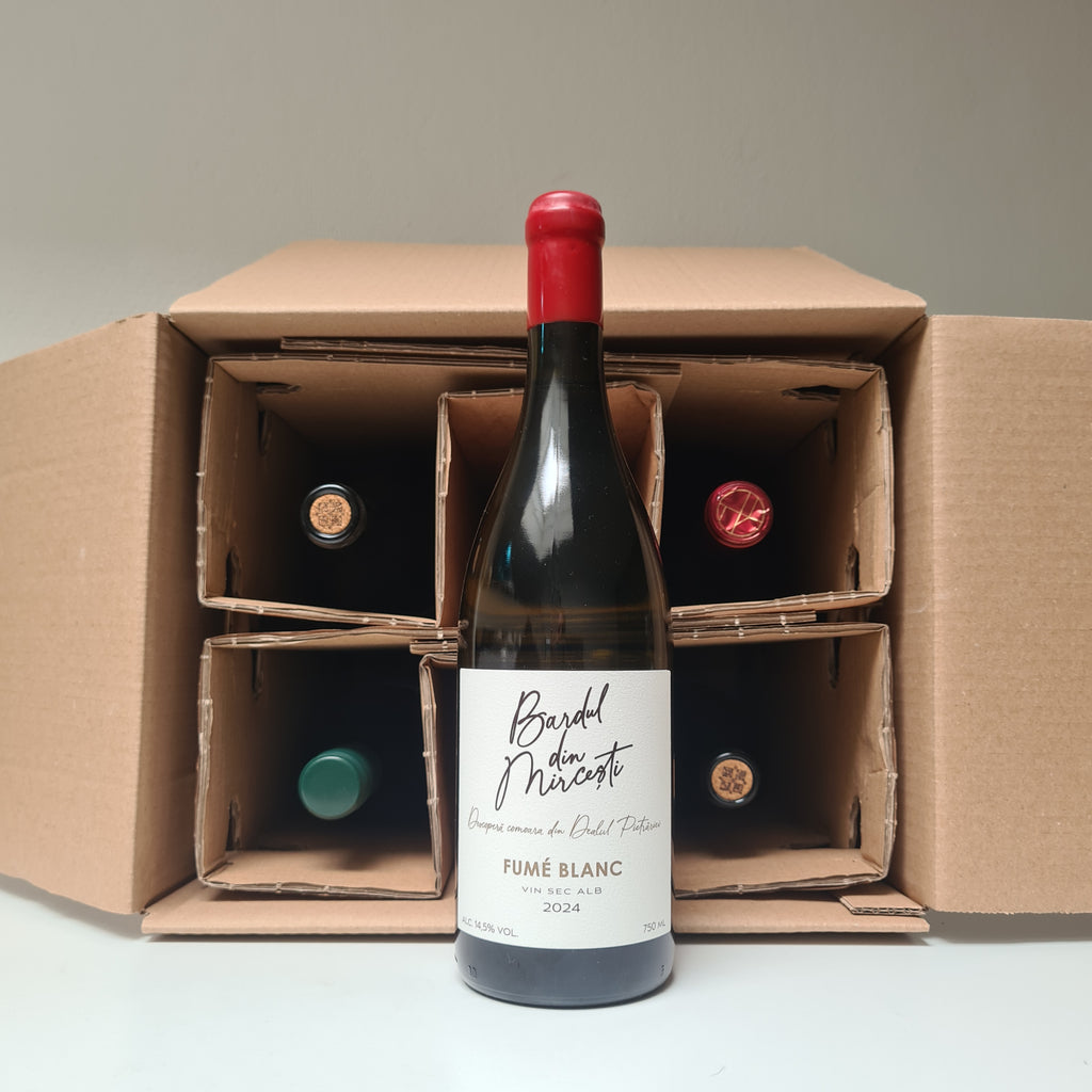 wijndoos met 6 flessen wijn uit Moldavië in wijnverzenddoos verpakt.