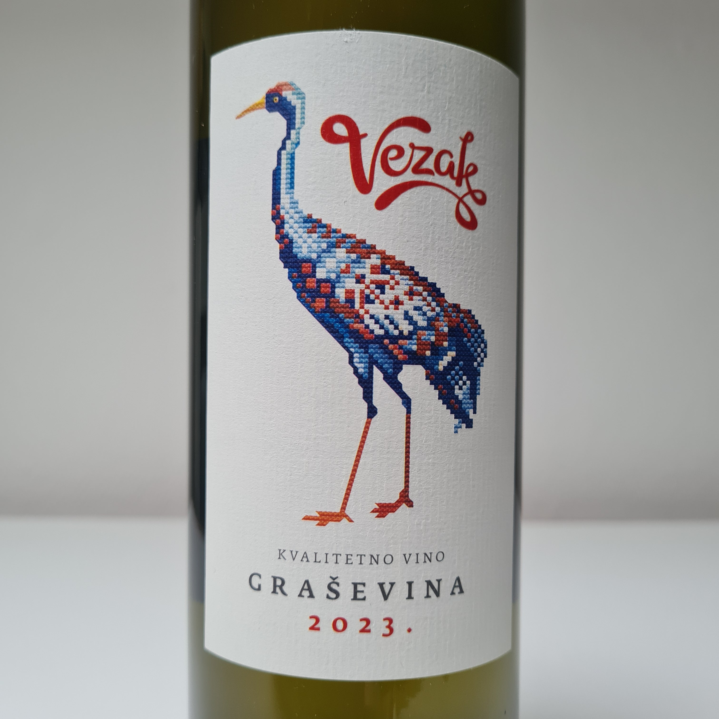 Close up label Grasevina wijnfles uit Kroatië 