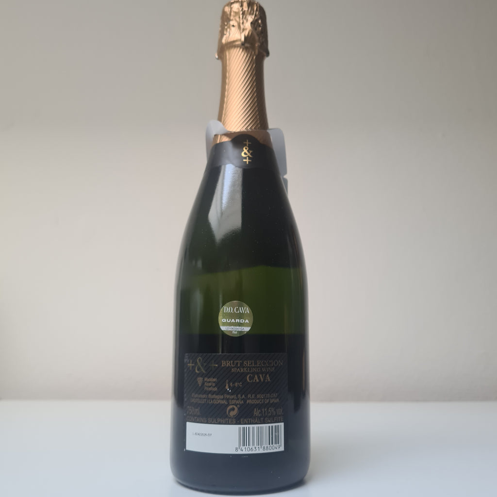 1 fles Cava van Pinord achterzijde