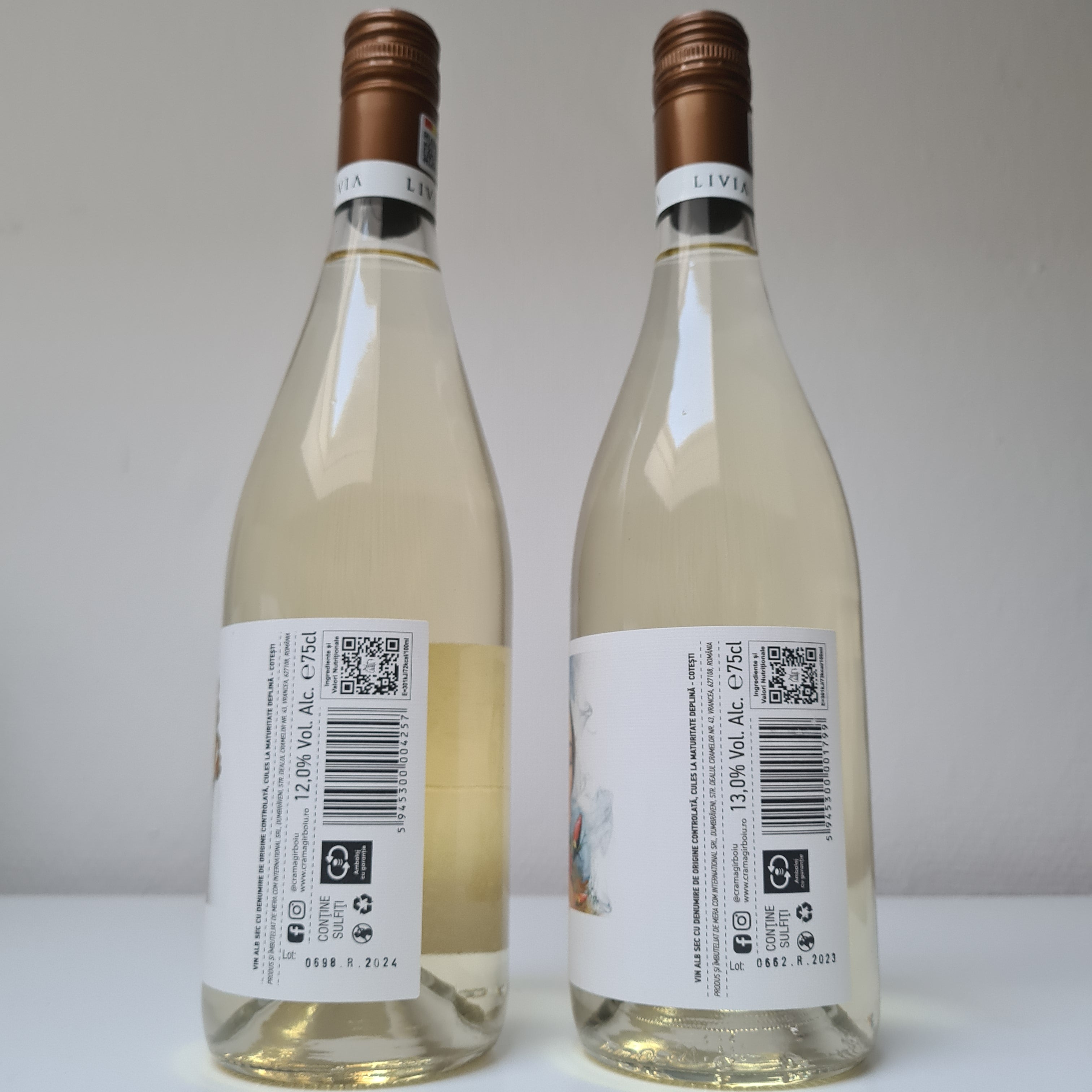 Wijndoos Roemenië : 2 flessen witte wijn in geschenkdoos