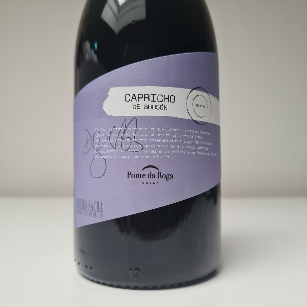 Etiket Capricho de Souson wijnmaker Ponte da Boga streek Ribeira Sacra Spanje