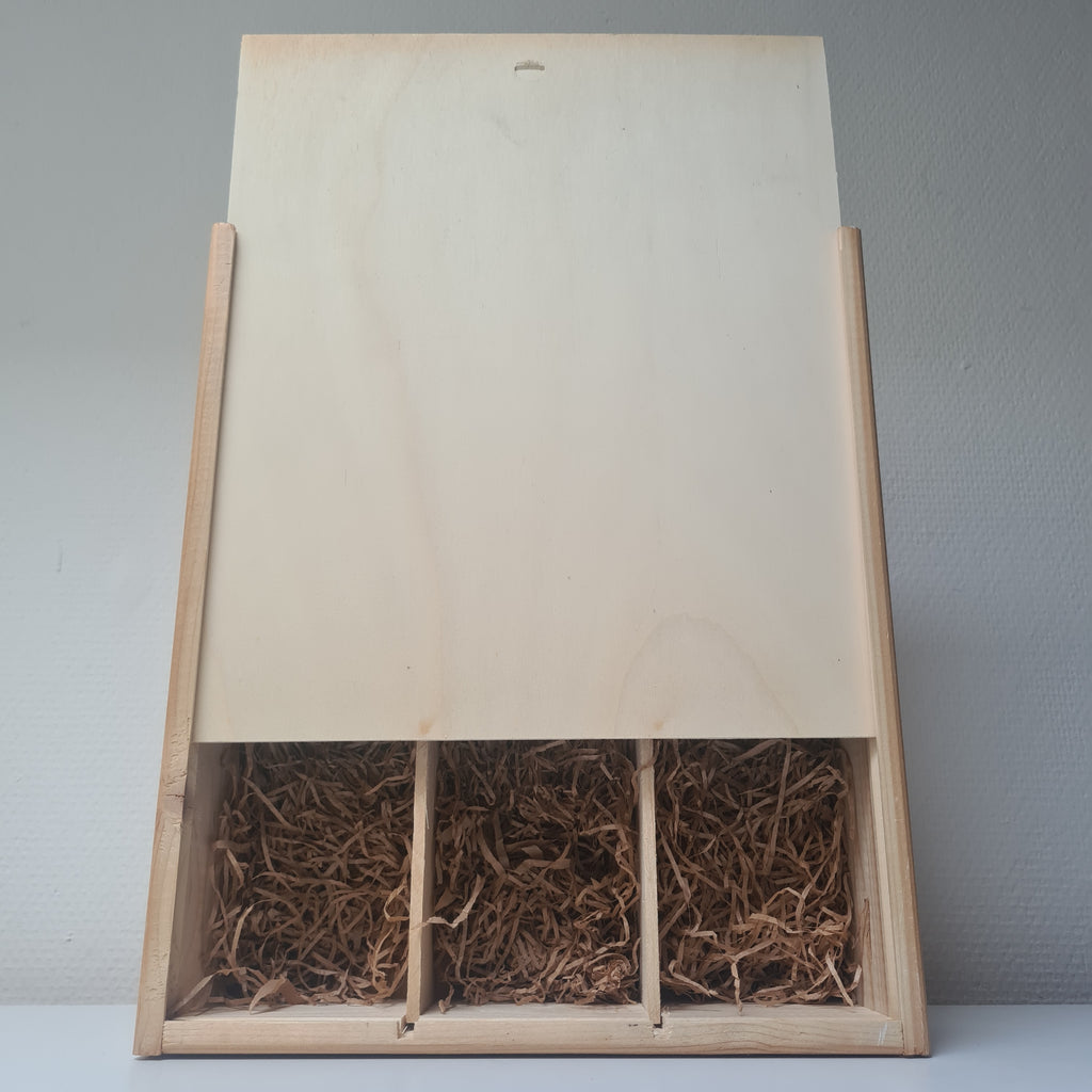 Wijnkist hout voor 3 flessen
