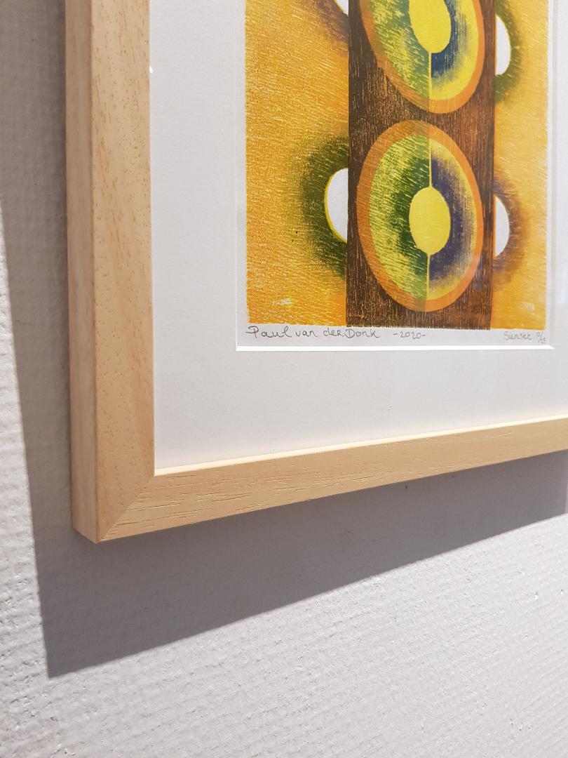 Paul van der Donk Grafiek Sunset nr 18 van 25 detail van lijst 