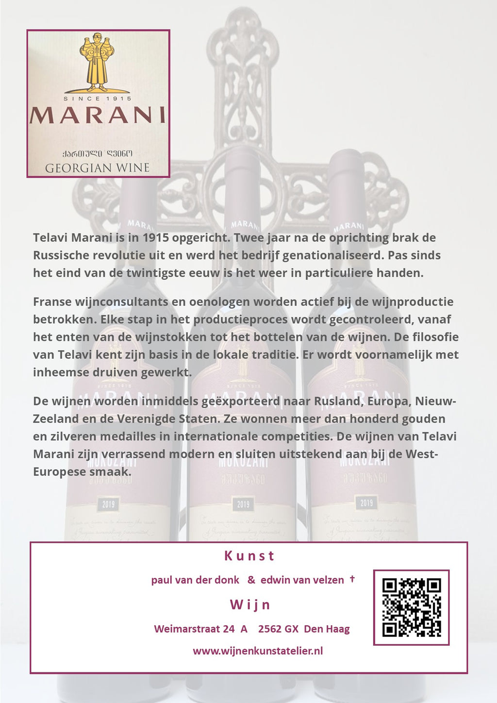 Informatie over wijnhuis Telavi Marani uit Georgië