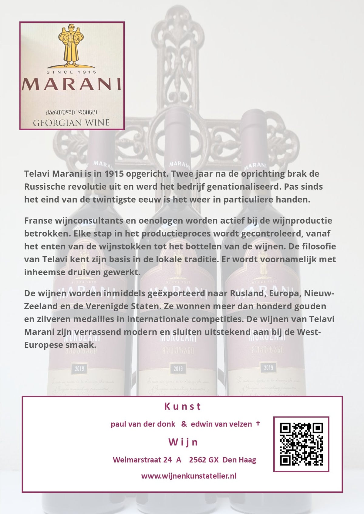 Informatie over wijnhuis Telavi Marani uit Georgië