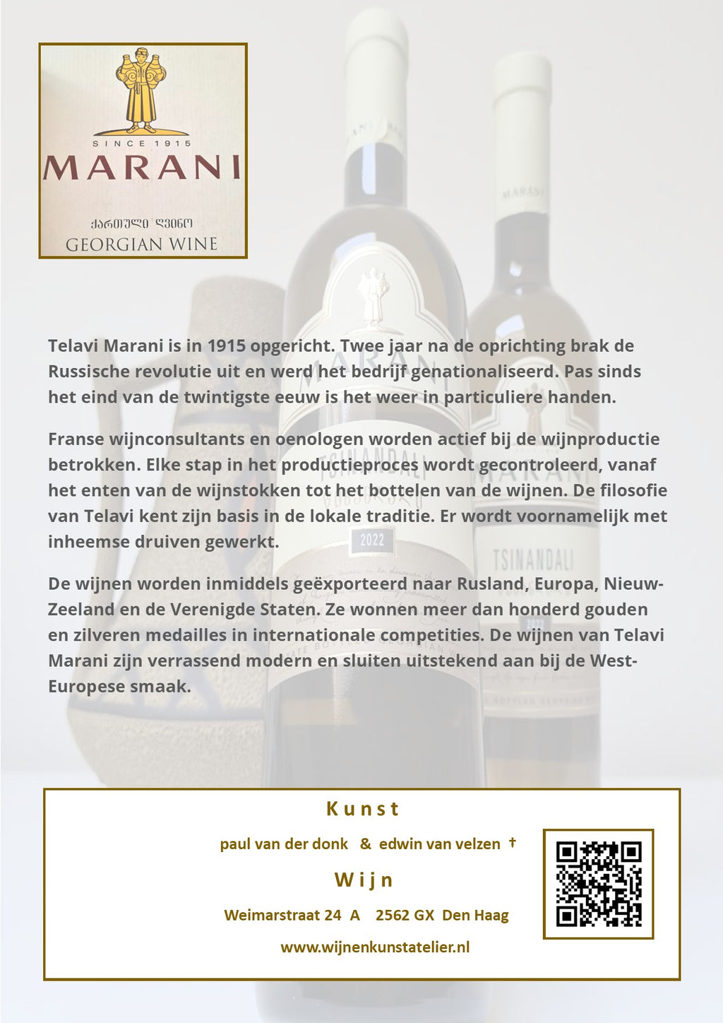 Omschrijving Wijnhuis Telavi Marani uit Georgië Tsinandali