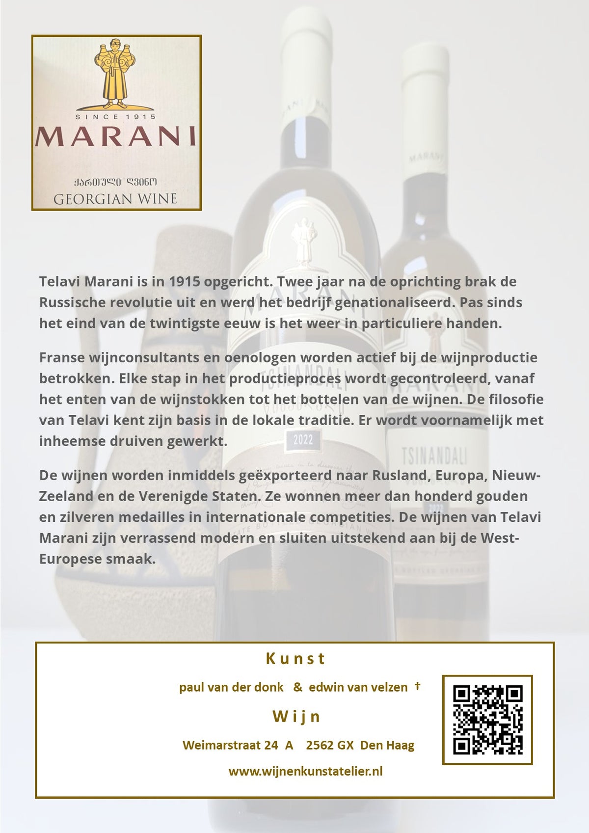 Omschrijving Wijnhuis Telavi Marani uit Georgië Tsinandali