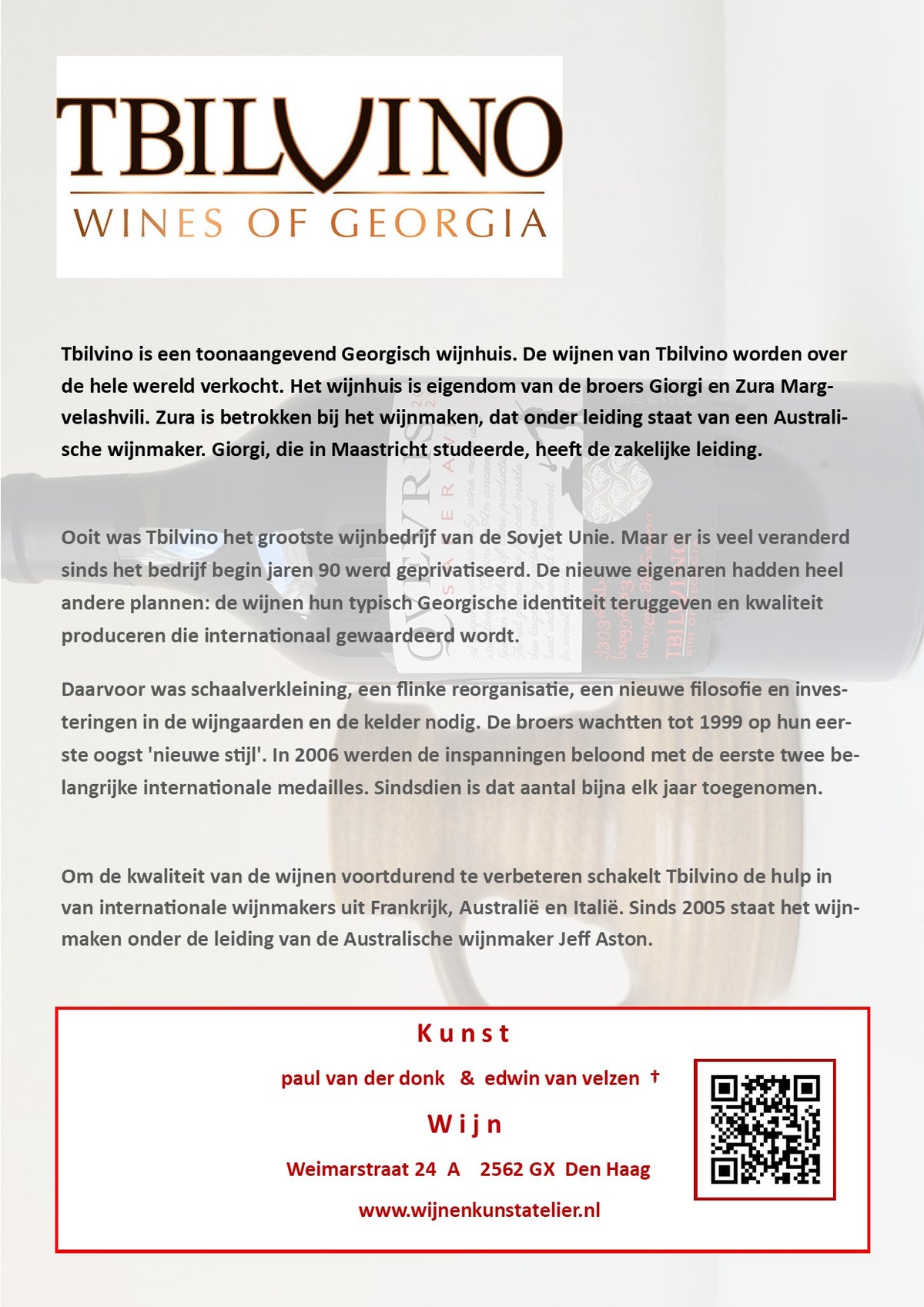 Informatie wijnmaker Tbilvino uit Georgië