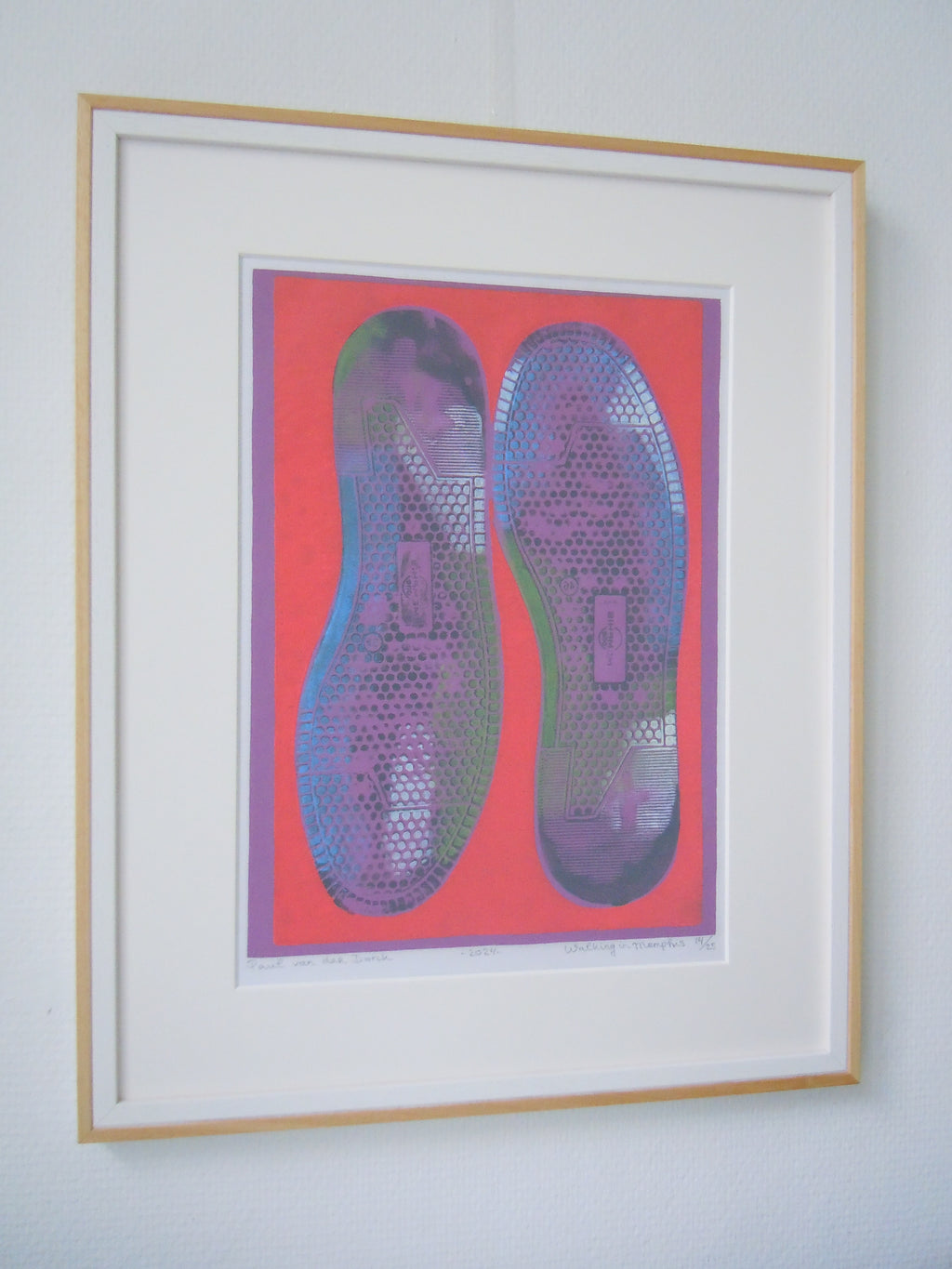 Paul van der Donk Grafiek Walking in Memhis met lijst zijaanzicht