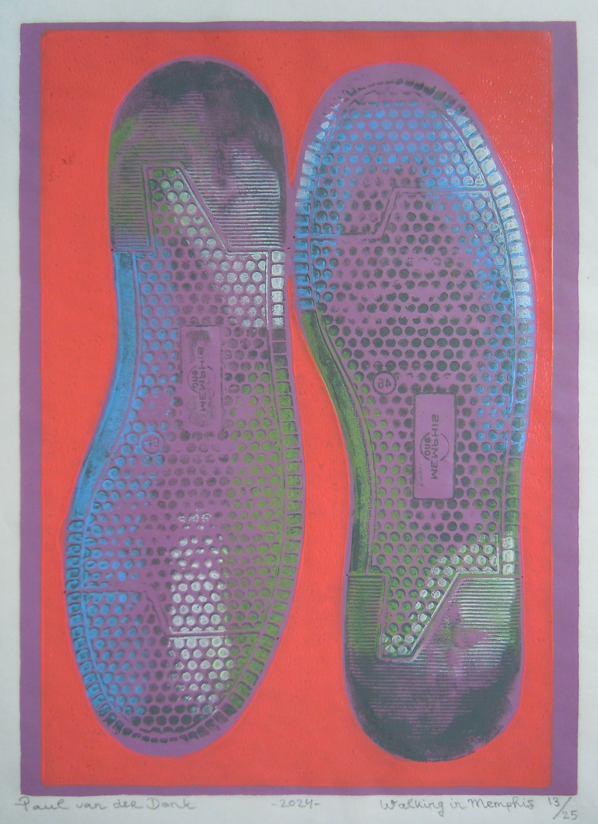 Paul van der Donk Grafiek titel Walking in Memhis nr 13 van 25